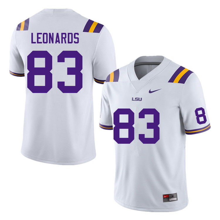 Men #83 Gabe Leonards LSU Tigers College Football Jerseys Sale-White - Click Image to Close